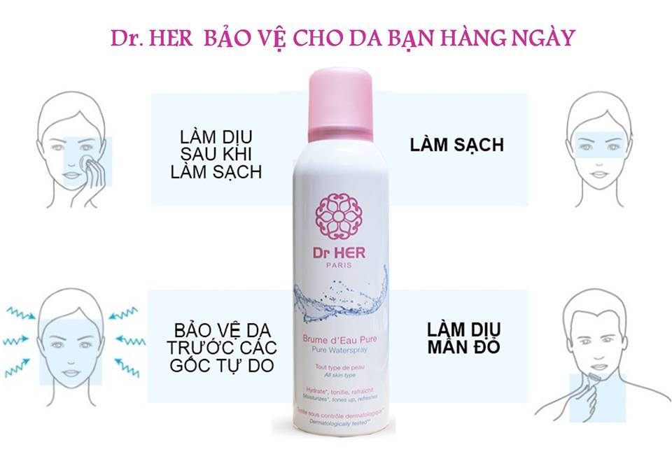 [HCM]Xịt Khoáng Cấp Ẩm Dr Her Paris 150ml