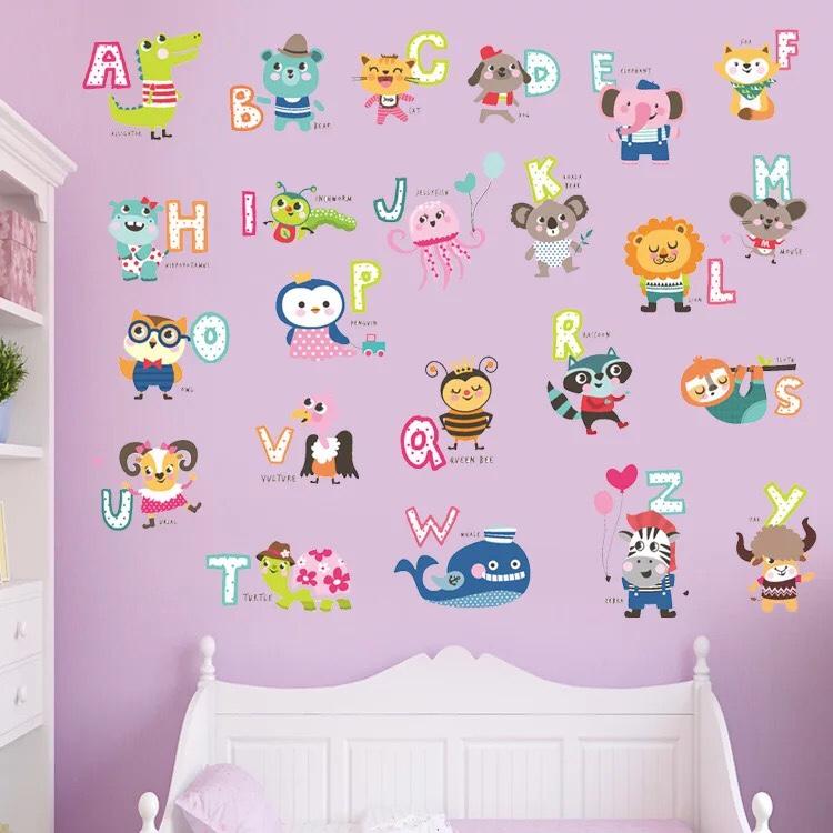 [HCM]Decal trang trí Bảng chữ cái Hình Thú
