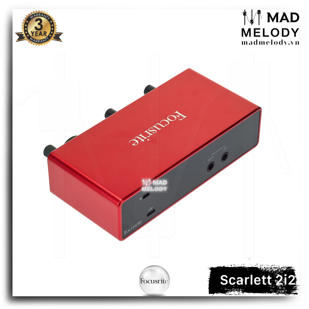 Focusrite Scarlett 2i2 USB Audio Interface (3rd Gen) [soundcard thu âm/kiểm âm 2i2 Gen 3, thế hệ 3, NEW]