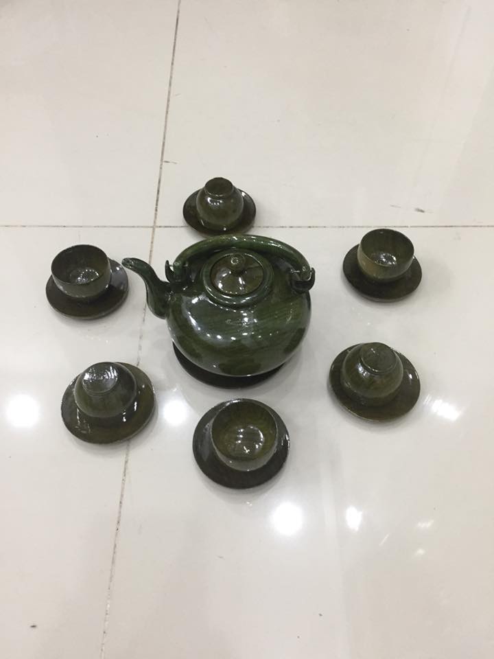 [HCM]Bộ bình trà gỗ đổi màu gồm 1 bình 6 tách và đĩa