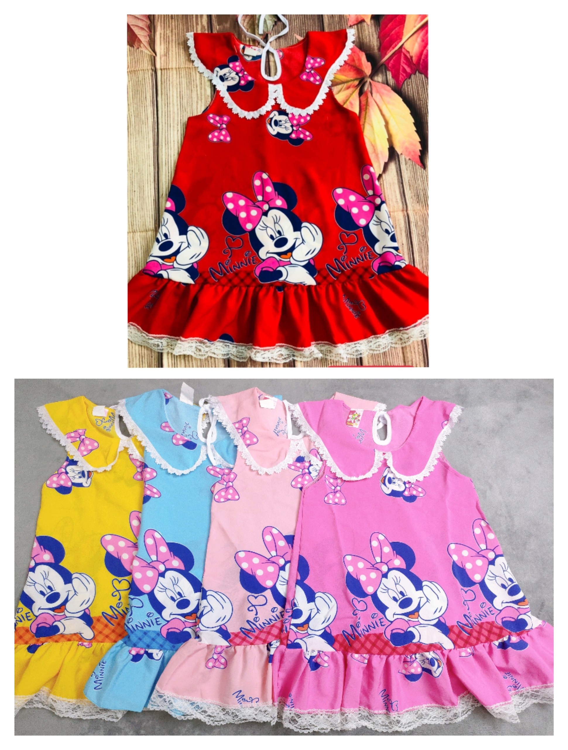 Đầm Lụa Tay Phồng Bé (14-22kg) (giao màu ngẫu nhiên)