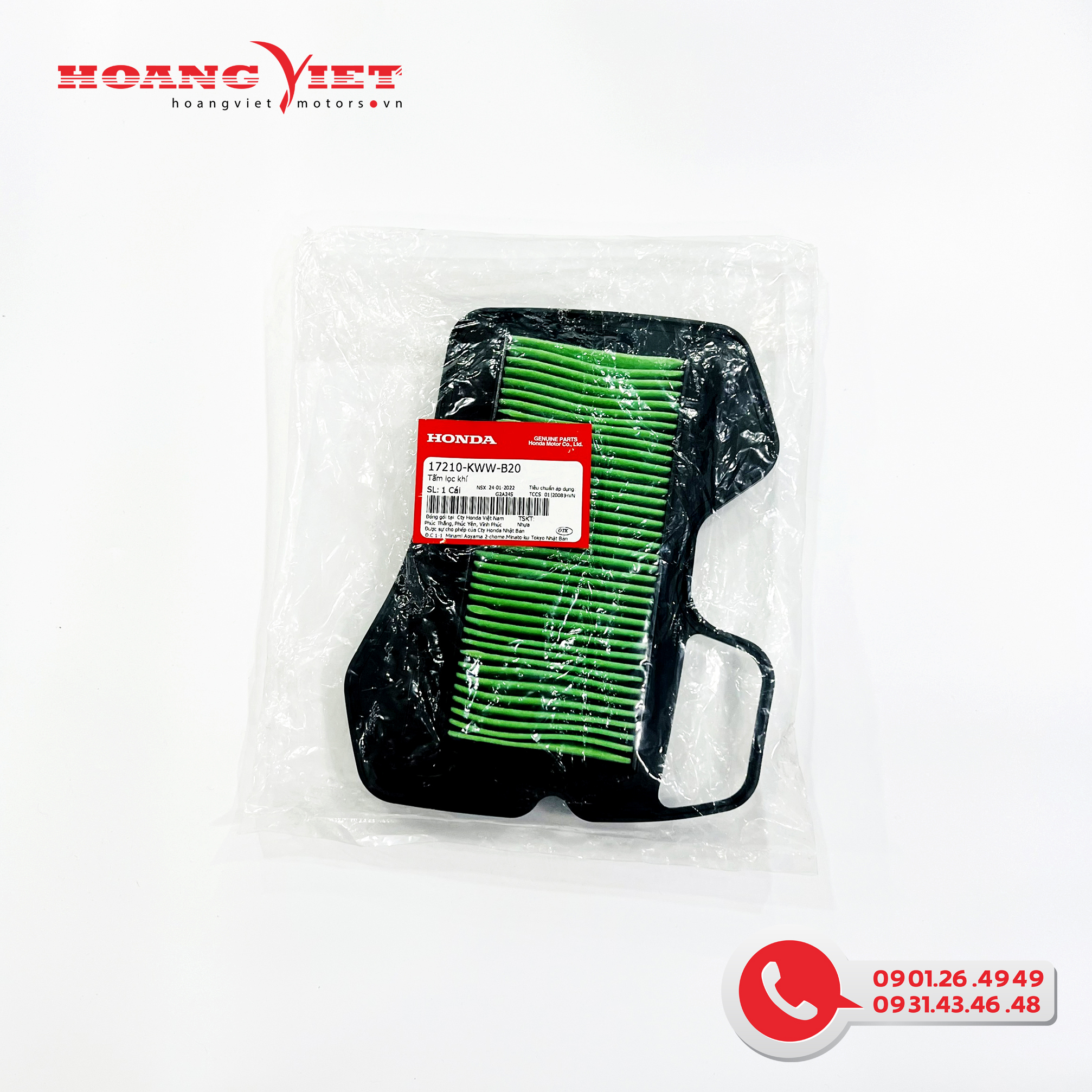 Tấm lọc khí - honda wave s110 / rsx 110 / blade 110 / alpha 110 - 17210kwwb20