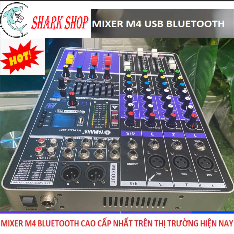 [Best Price] mixer yamahaa M4 USB Bluetooth, professional set singing livestream karaoke or a mixer m4-usb created echo good, used for many household karaoke singing stage singing speaker pull and top quality, put jewelry passionate singing, BH 12 months