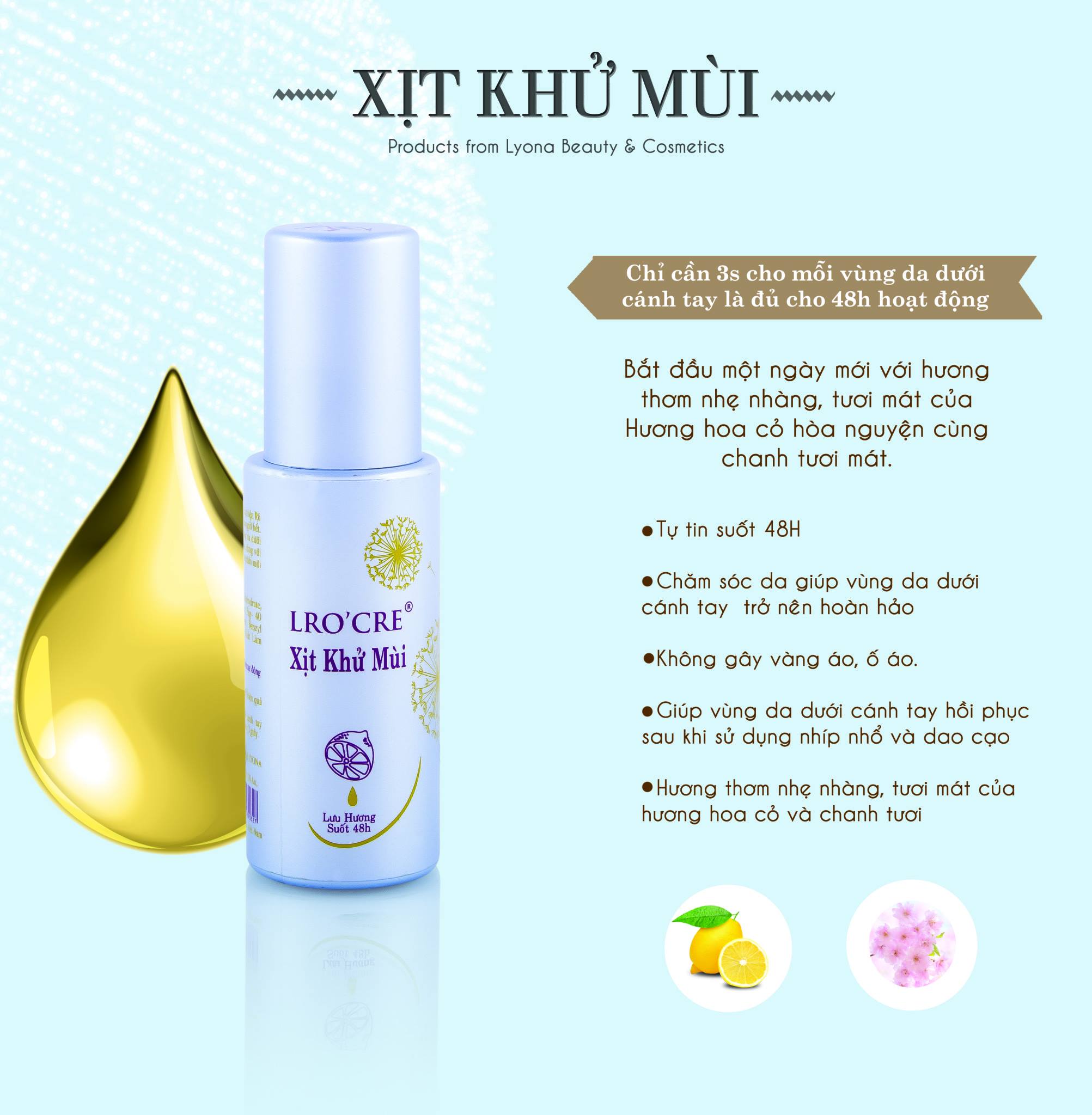 Xịt khử mùi Lro'Cre/ 80ml