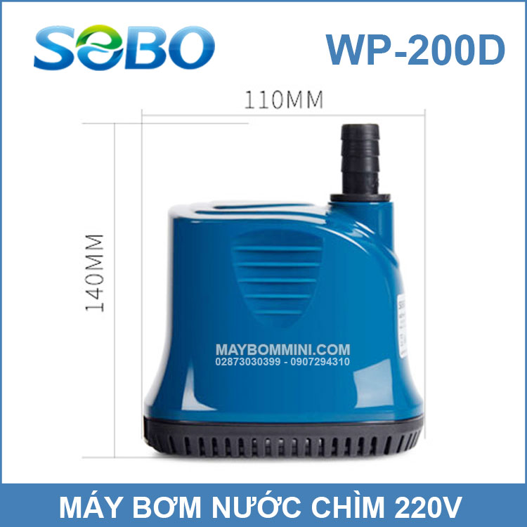 [Hoàn Tiền 10%]Combo Máy Bơm Chìm Sobo WP-200D dành cho hồ cá cảnh