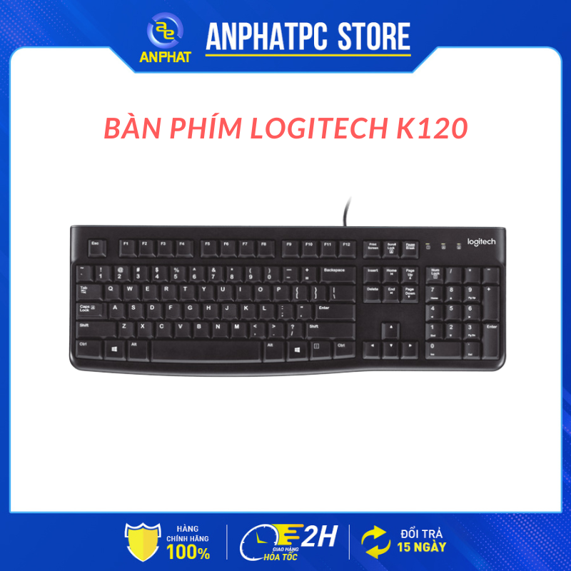 Bàn Phím Usb Logitech K120 (Đen) - Bảo Hành 36 Tháng