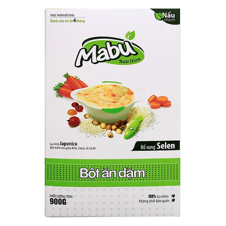 Bột nấu ăn dặm Mabu 900g date 5-5-2024