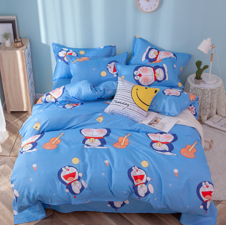Trọn Bộ 4 Món Cotton Poly Nhập Mẫu DOREMON ĐÁNH ĐÀN dễ thương,đáng yêu