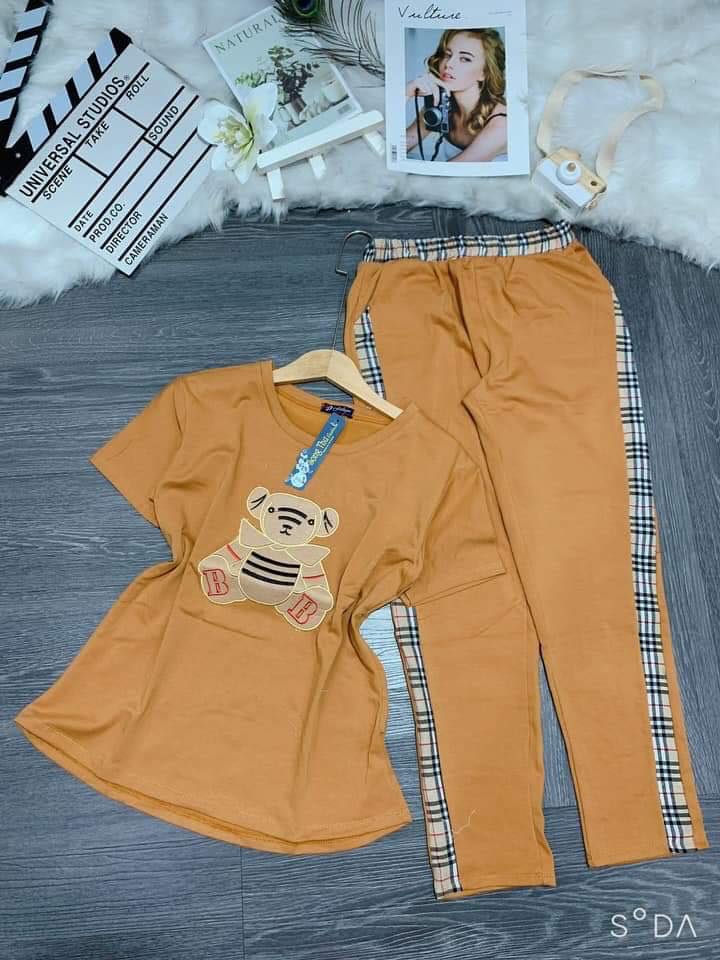 [HCM]SET BỘ THỜI TRANG DÀI THIÊU HÌNH GẤU DỄ THƯƠNG