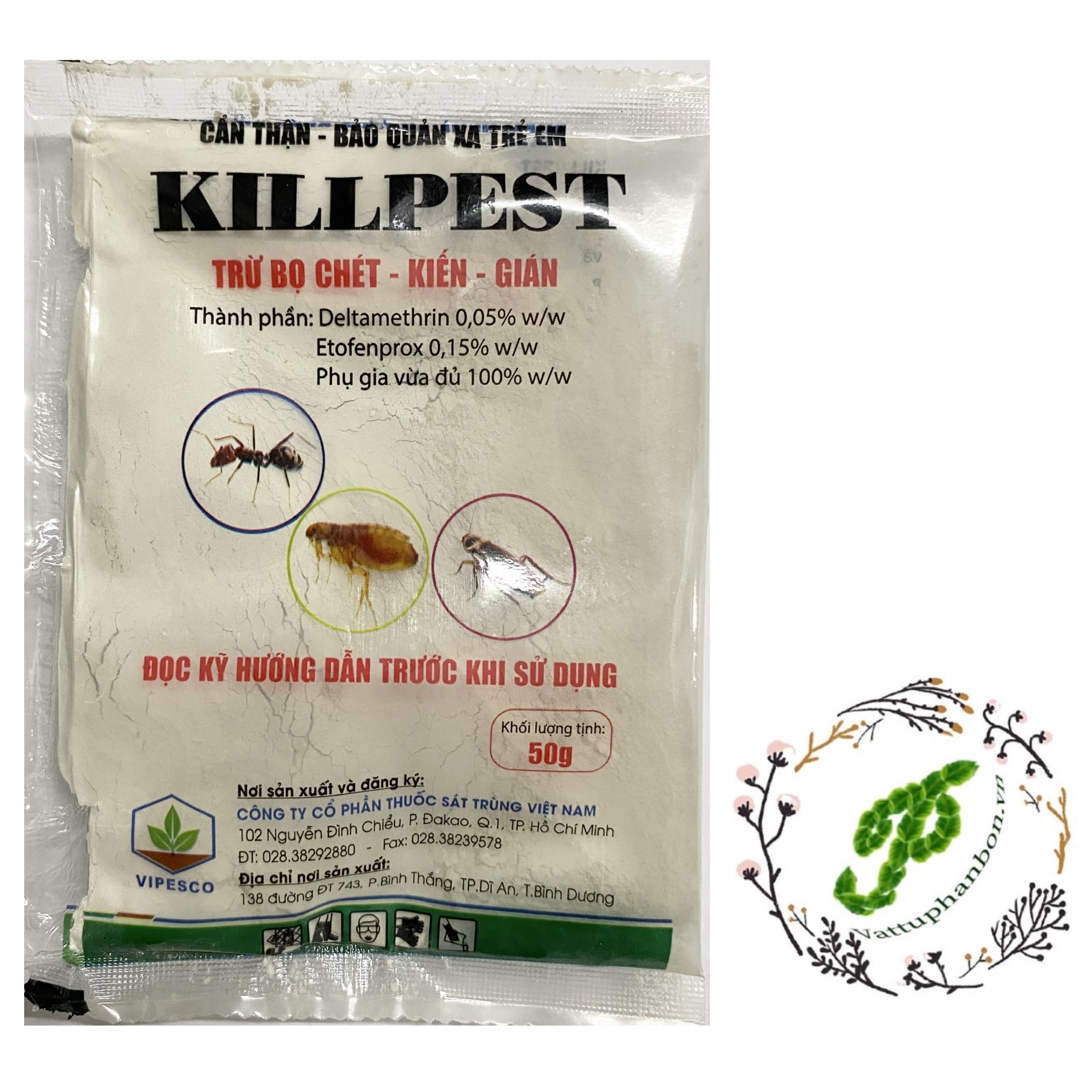 Killpest - trừ bọ chét, kiến, gián - #074b# 50g