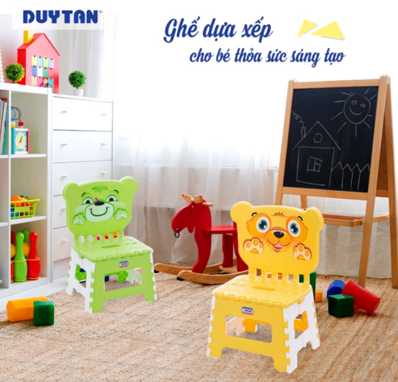 Ghế dựa xếp hình thú DUY TÂN