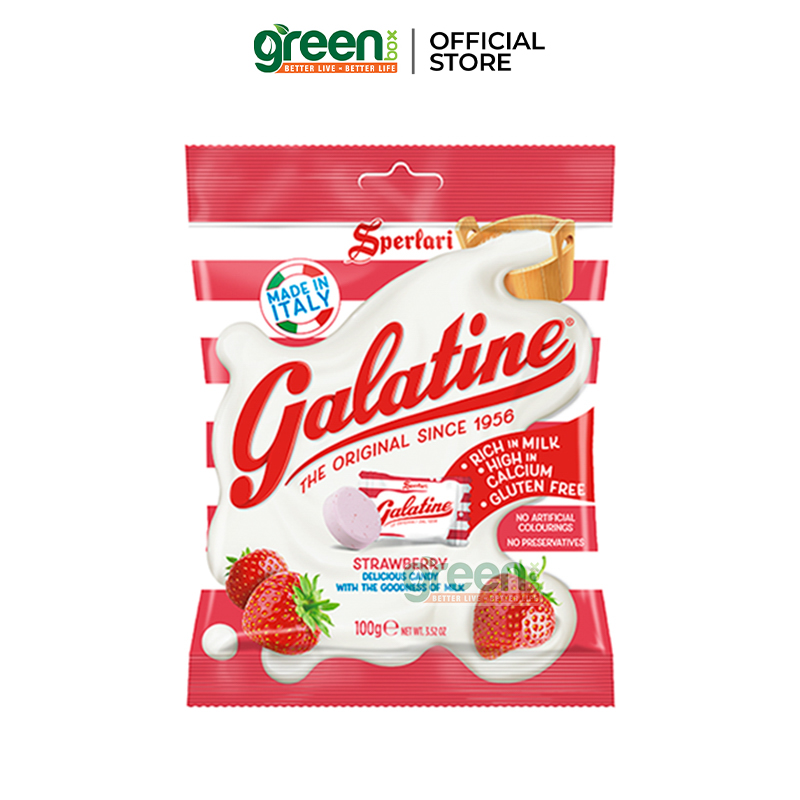 Kẹo sữa vị dâu Galatine gói 100g, nhập khẩu Ý