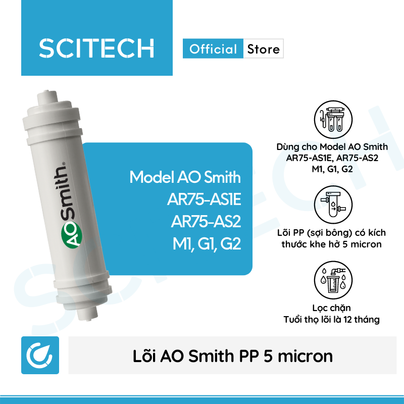 Bộ lõi máy lọc nước ao smith a1/a2/m2 - e2/e3 - ar75-as1e/ar75-as2/m1/g1/g2