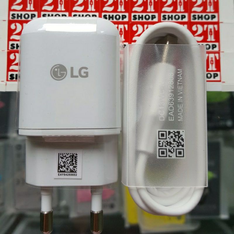 BỘ SẠC LG CHUẨN SẠC NHANH CHO CÁC DÒNG LG g6 g7 g8 g8x / V20 v30 v40 v50 v60  lg g5 CHUẨN USB type C nguyên bộ Sạc nhanh LG phiên bản mới trắng nhám và Cáp LG USB Type C LOẠI 1 .... và các dòng android sử dụng tuyp c