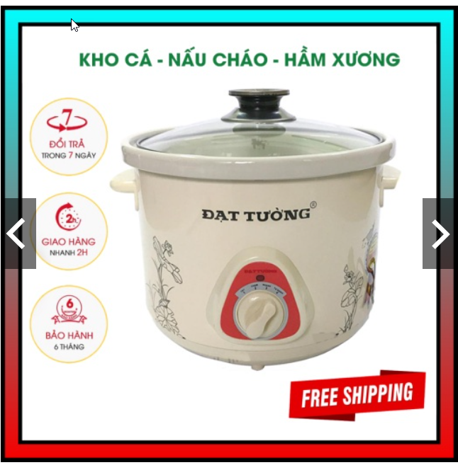 Nồi kho cá, Hầm cháo chậm đa năng Đạt Tường 1.5L / 2.5L
