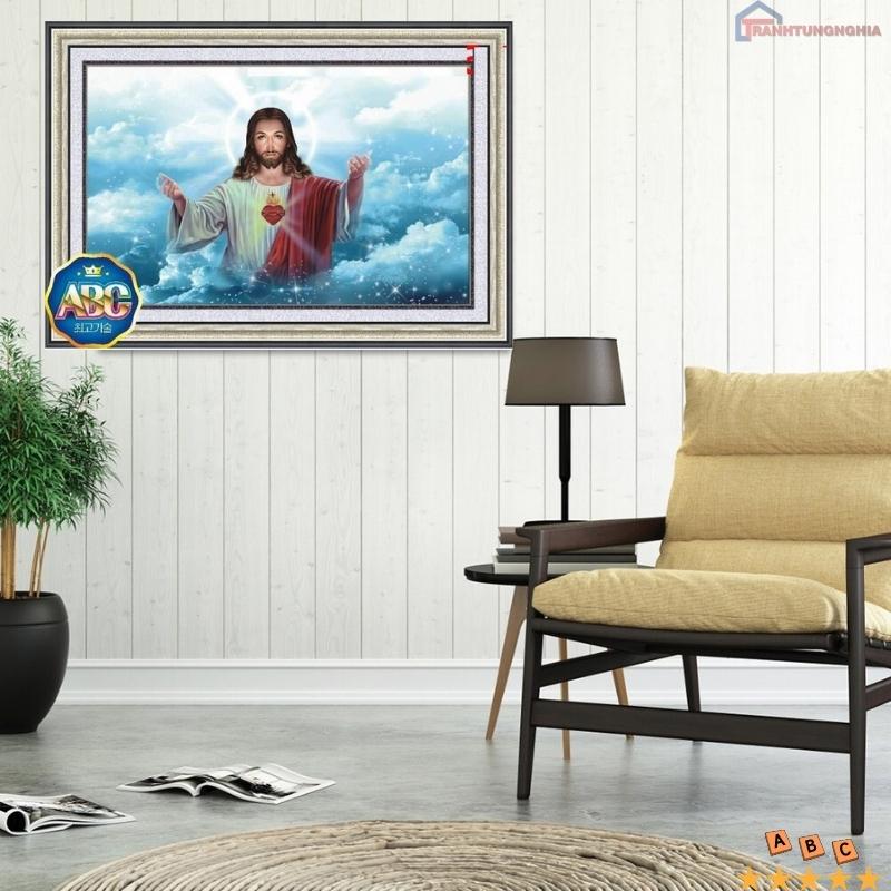 Tranh đính đá chúa giêsu 75cm x 50cm