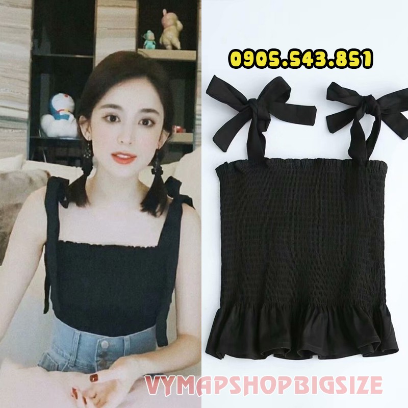 [HCM]áo 2 dây nhún bèo bigsize 50-100kg