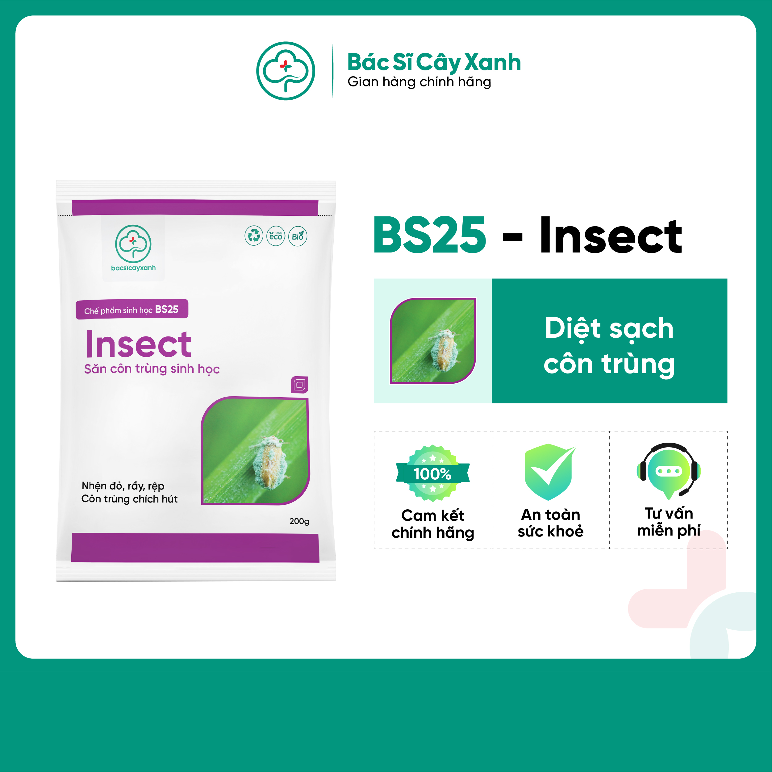 BS25 Insect - Chế phẩm tiêu diệt Côn Trùng, Nhện đỏ