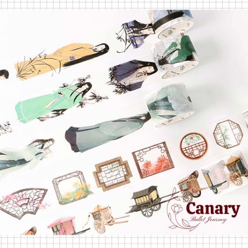 Washi tape phong cảnh cổ trang Canarystore54