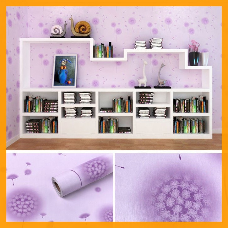 10M GIẤY DÁN TƯỜNG SẴN KEO BỒ CÔNG ANH TÍM (10m x 45cm)