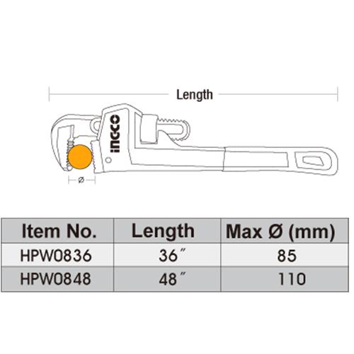 36inch Mỏ lết răng Ingco HPW0836