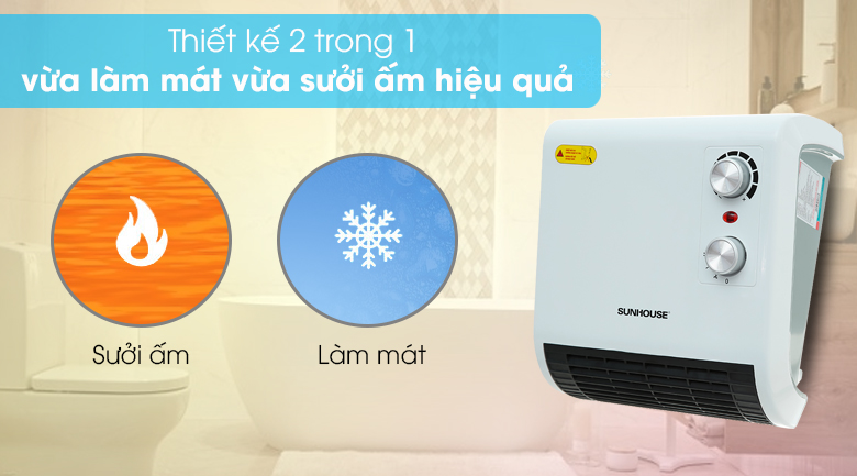 QUẠT SƯỞI PHÒNG TẮM SUNHOUSE SHD3816W