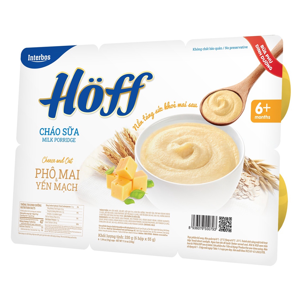 Cháo sữa HӦff - Phô mai & yến mạch 55gr