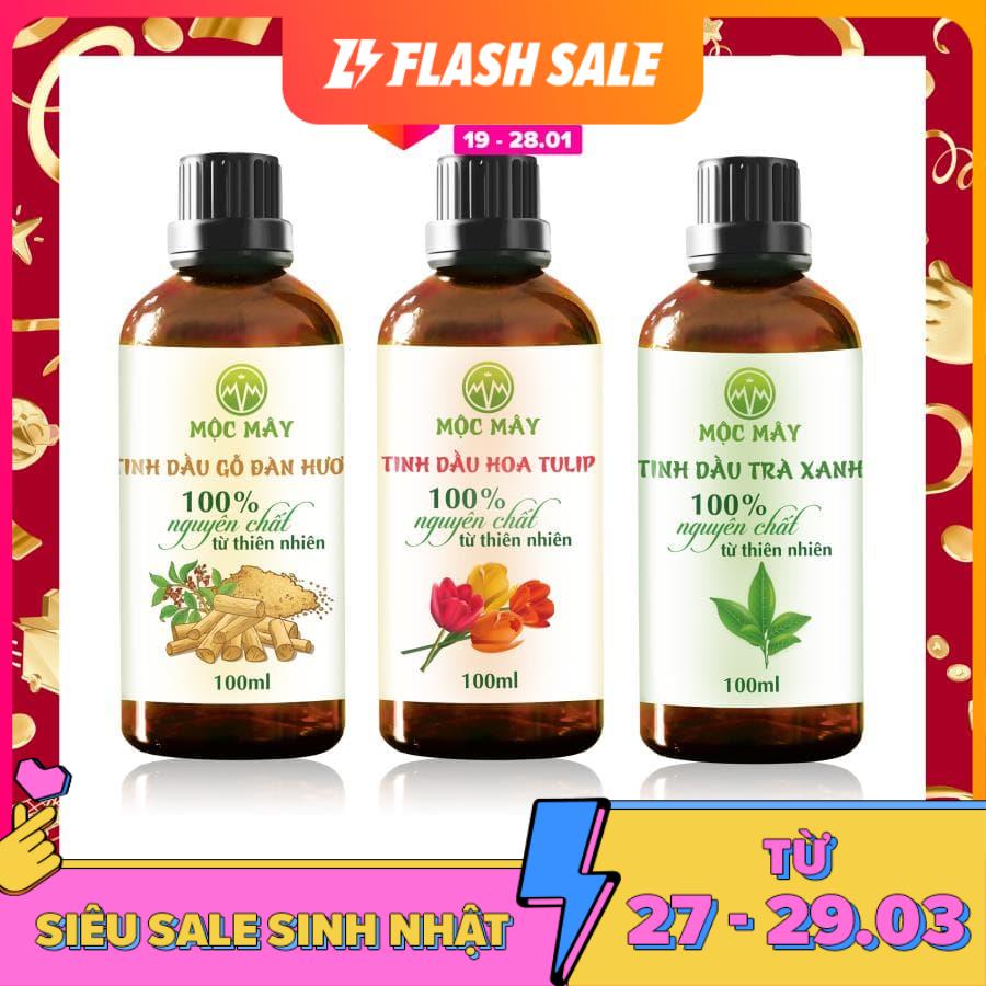 Tinh dầu thiên nhiên nguyên chất 100ml Mộc Mây - tinh dầu nguyên chất sả chanh/ Bưởi/ bạc hà/ Hoa Lài/ Oải hương/ Hoa Hồng/ Tràm huế/ Gừng/ Cam/ Quế