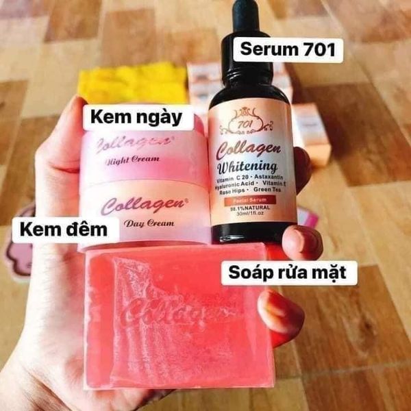 combo serum và kem collagen plus vit e dành cho da nám tàn nhang
