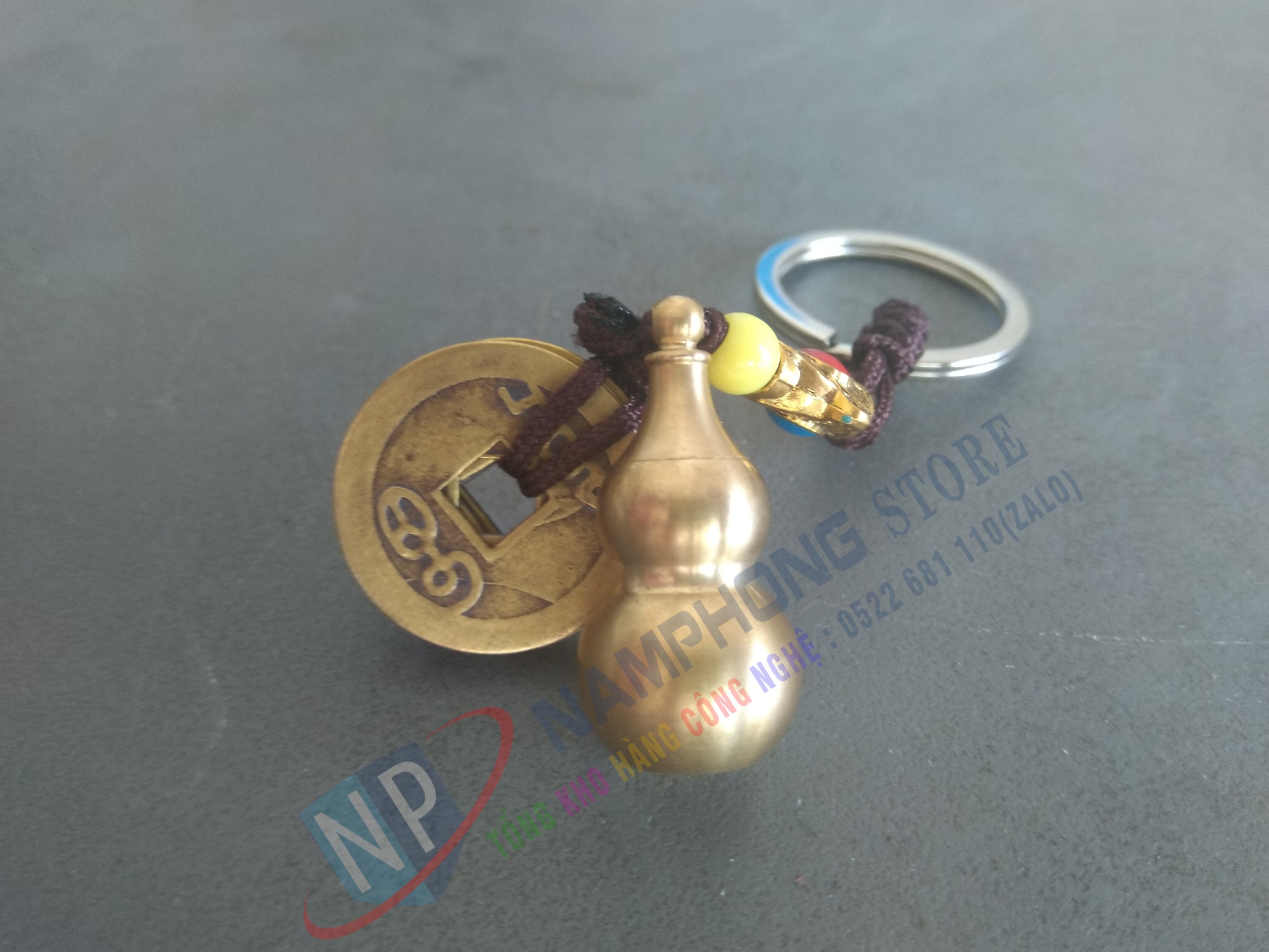 Hồ lô đồng phong thủy móc chìa khóa xe