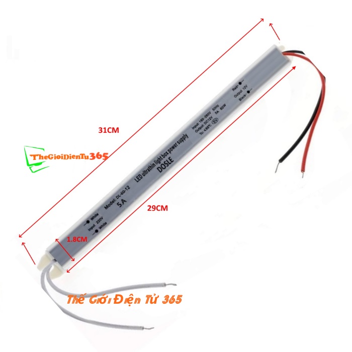 NGUỒN ĐŨA 12V 5A CHO LED