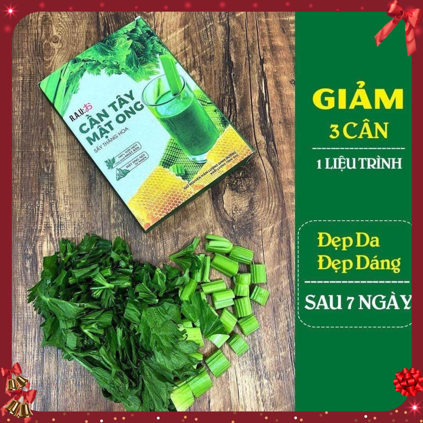 COMBO 5 HỘP CẦN TÂY MẬT ONG (tặng kèm bình thủy tinh)