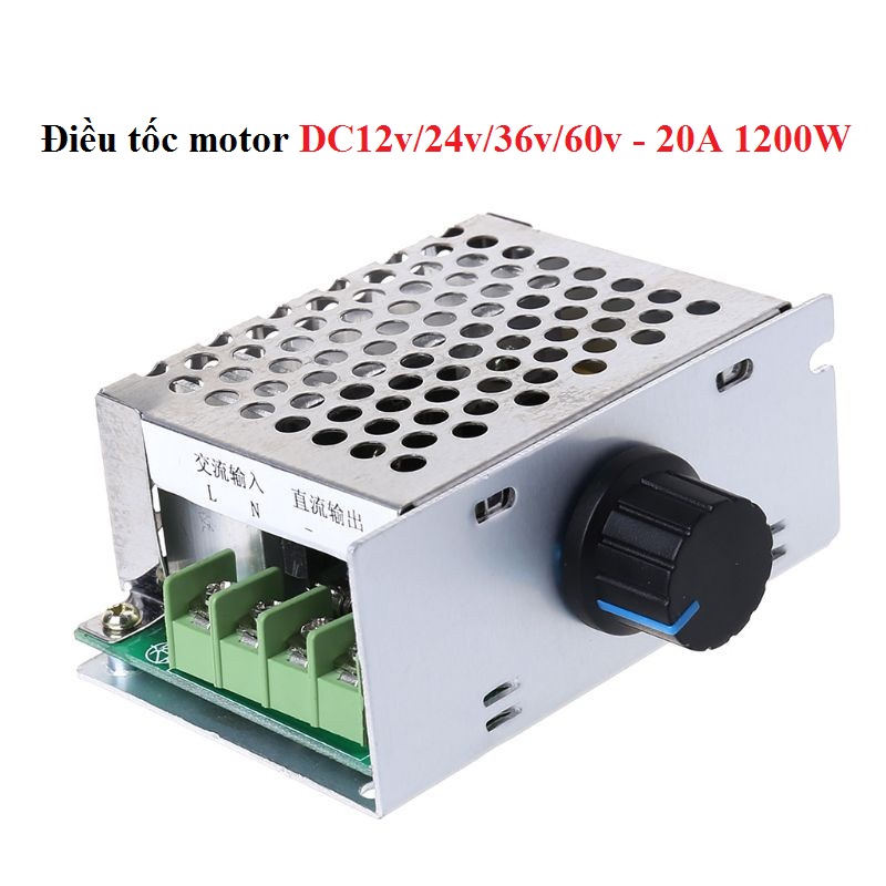 Bộ điều chỉnh tốc độ động cơ pwm dc10-60v dc 12v 24v 36v 48v dòng điện công suất cao 20a