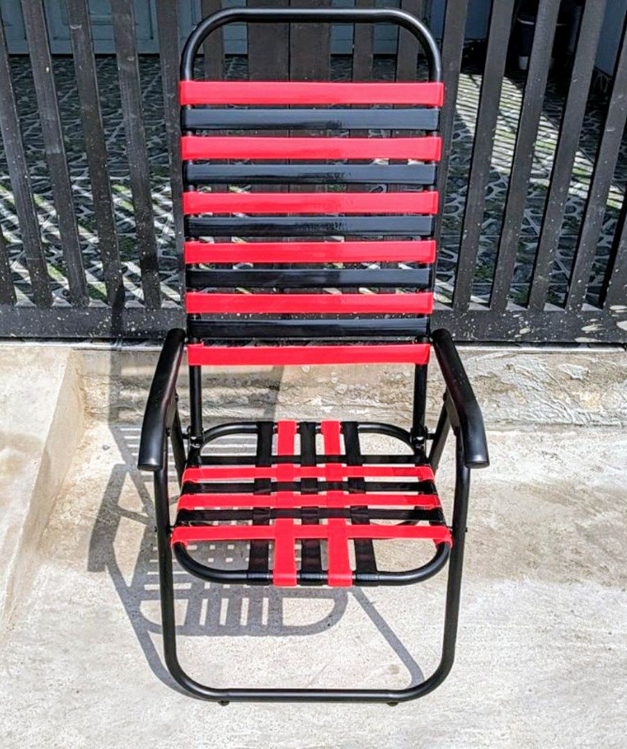 Ghế xếp tay vịn dây nhựa dẻo khung thép