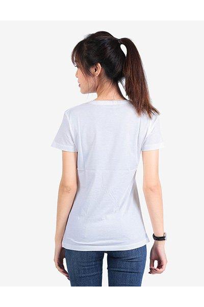 Áo thun trơn nữ cổ tim UNIU màu trắng