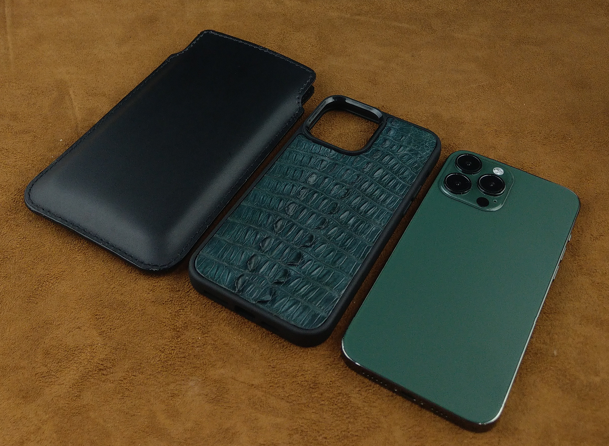 Bao da túi rút Dùng Ốp Lưng Iphone 14 Pro Max, 13 Pro Max, 12 Pro Max.. Da Bò Thật