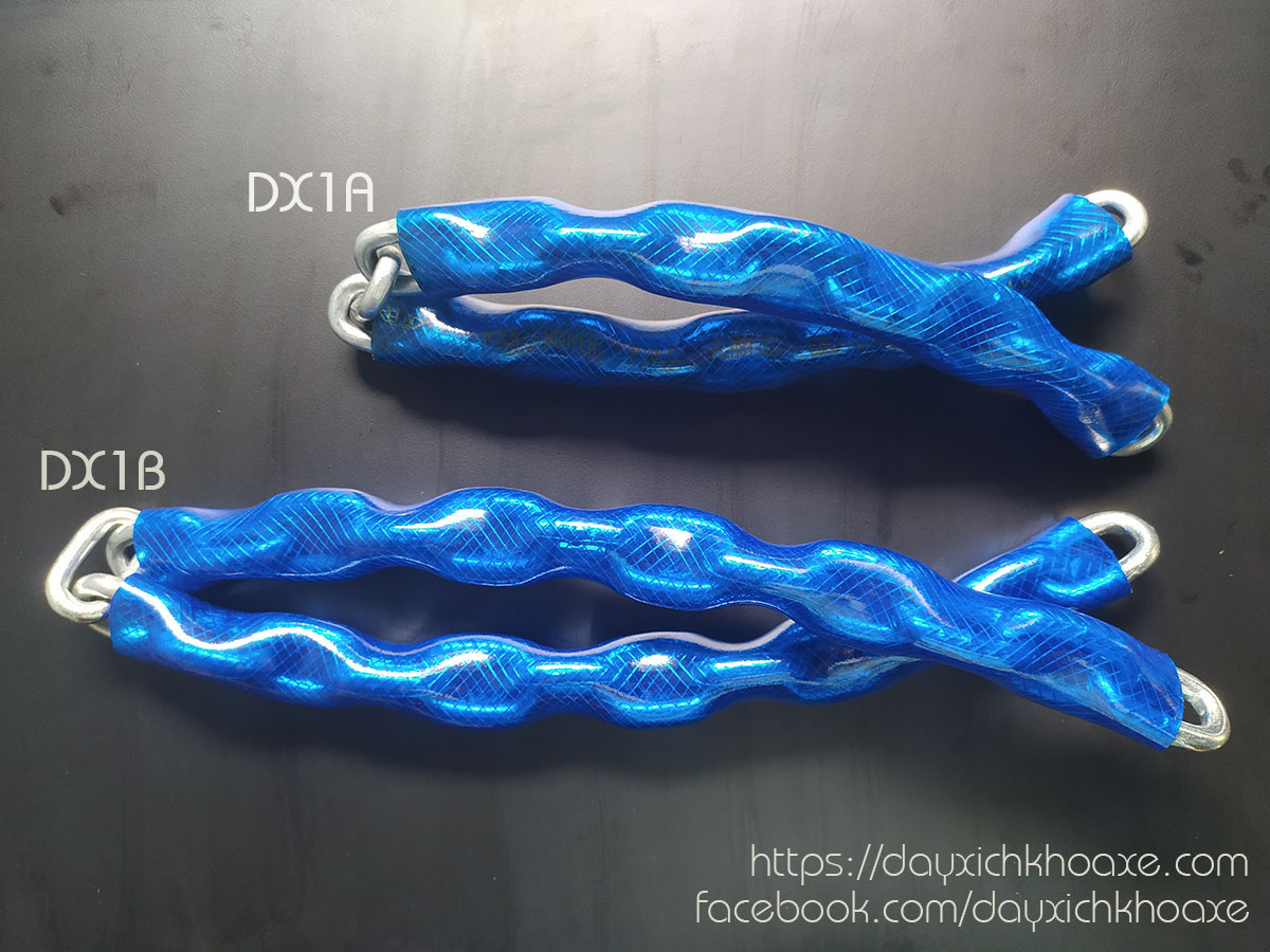 Wire chain lock motorcycle Aurae - DX1B (chain 8mm - Blue - 82cm)