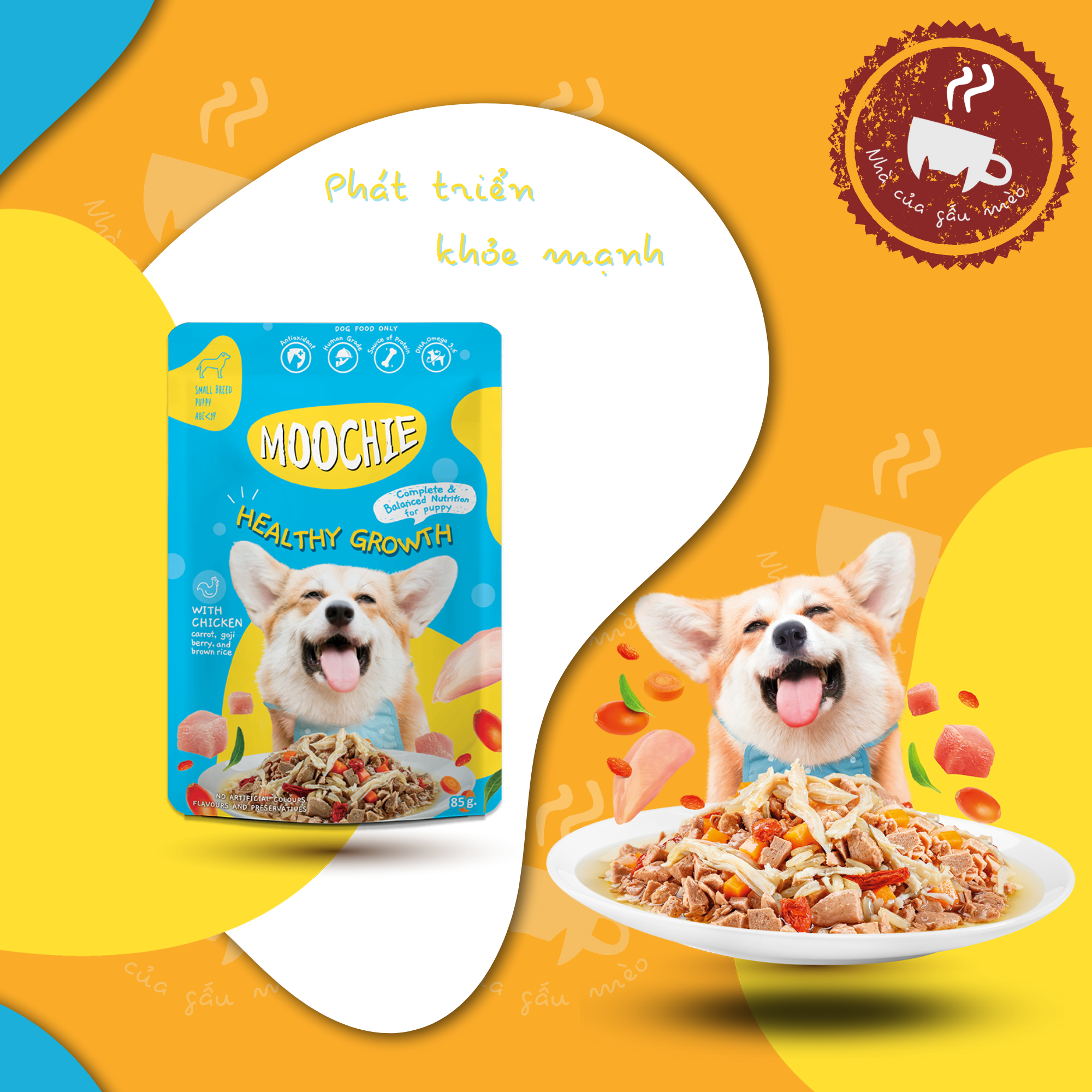 Pate Moochie dạng gói dành cho chó mọi lứa tuổi - 85gr (6 vị)