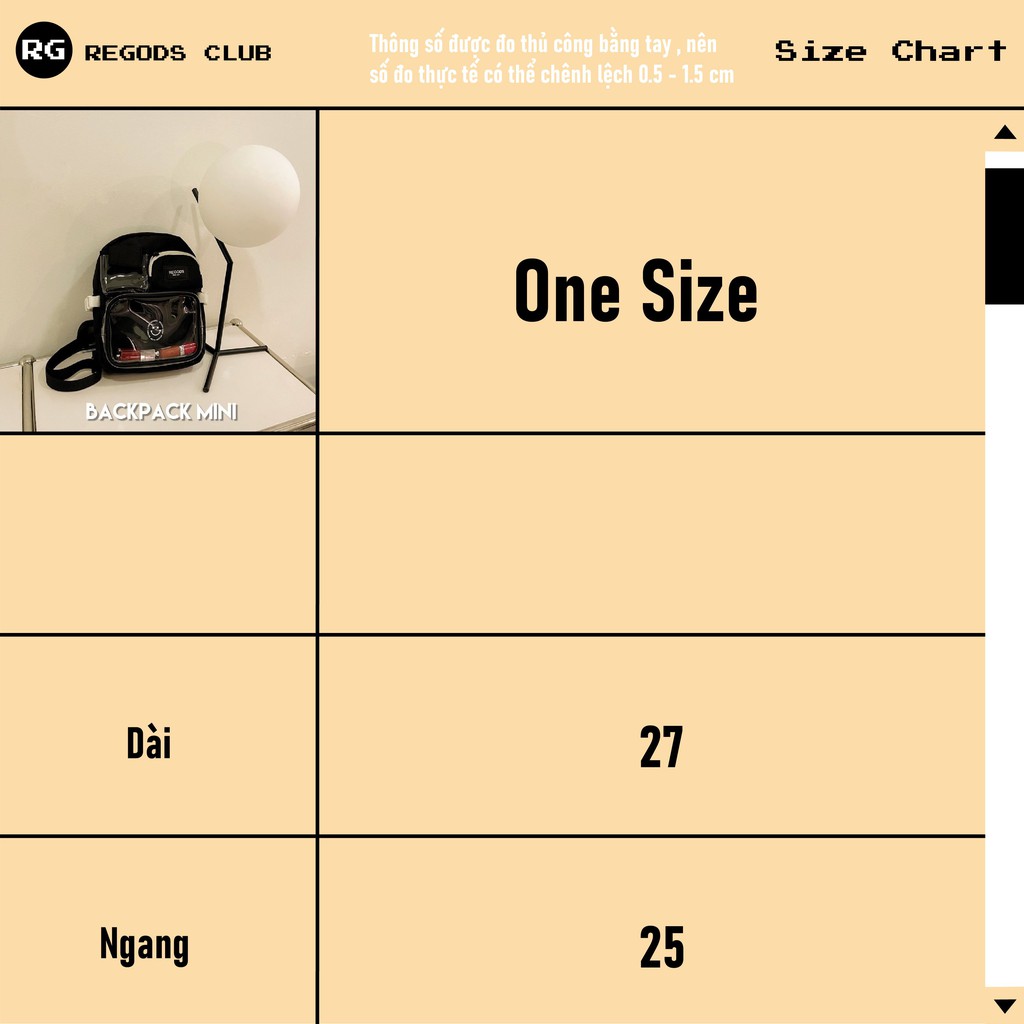 Balo Nam Nữ mini REGODS ( BACKPACK MINI )
