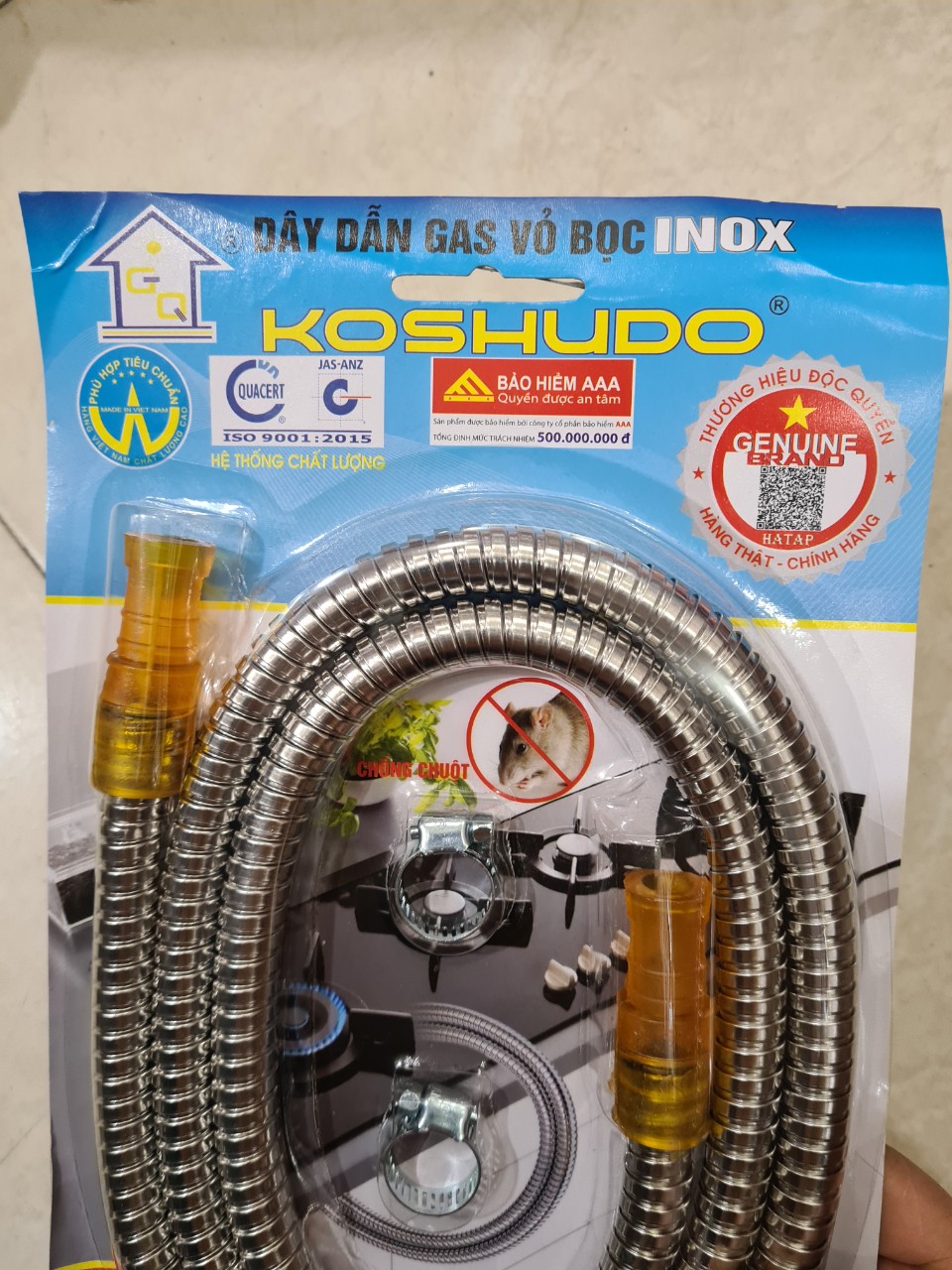 Dây dẫn gas vỏ bọc Inox KOSUDO