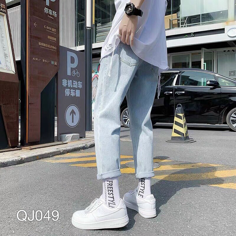 Quần baggy ống rộng dáng suông rách sước bụi bặm MĐ QBG1 loại tốt