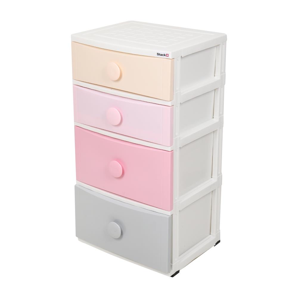 HomeBase STACKO Tủ nhựa 4 tầng Thái Lan W56xH105xD45cm màu Pastel