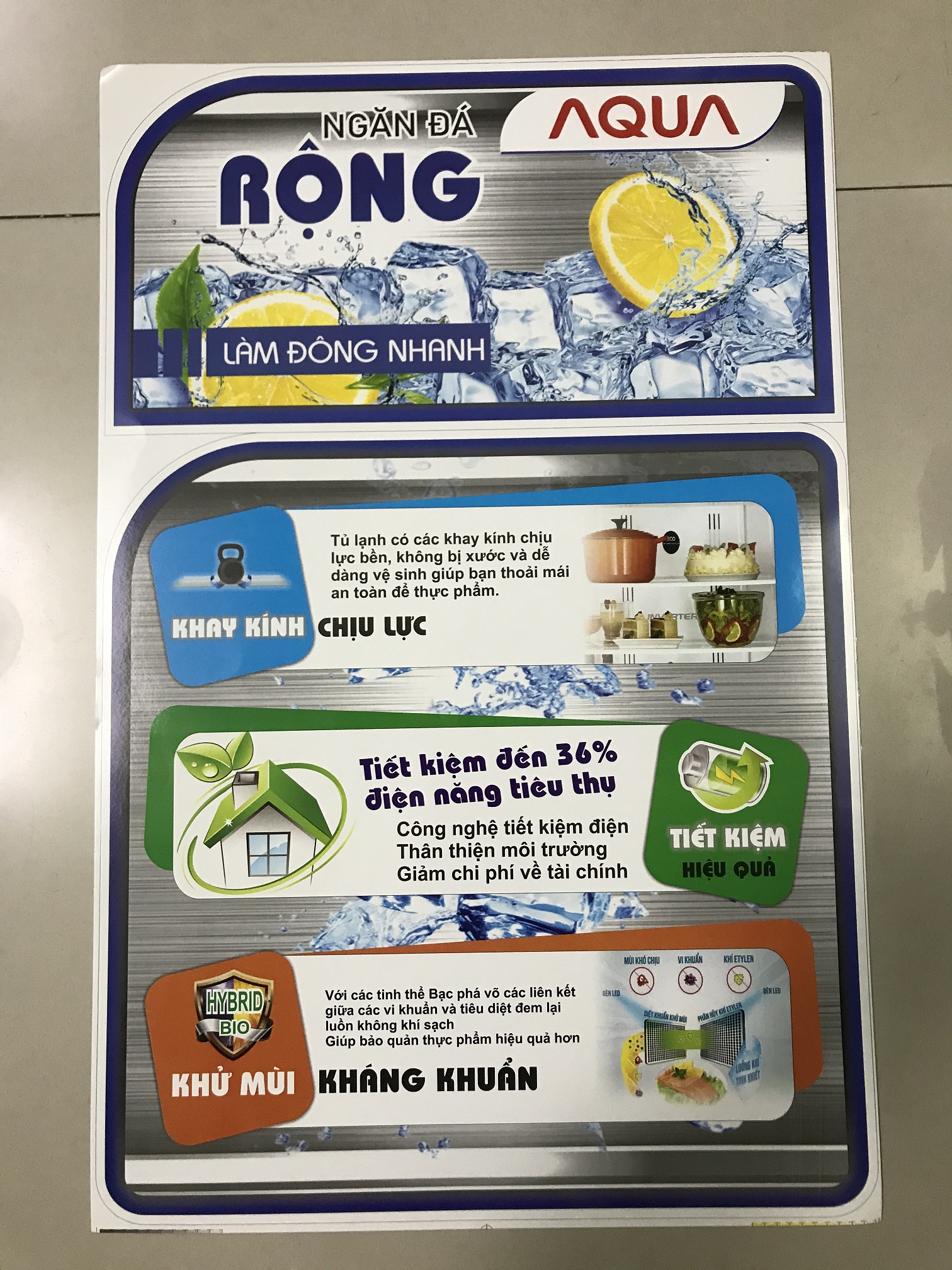 [HCM]Tem dán tủ lạnh Aqua miếng dán tủ lạnh Aqua