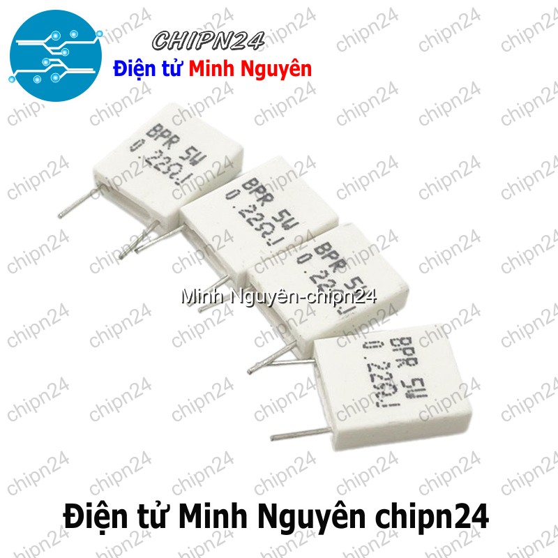 [3 con] (F323) Điện Trở Sứ 5W Loại Đứng (0.01R/0.02R/0.05R/0.1R/0.15R/0.2R/0.22R/0.25R/0.33R/0.47R/0.5R) - [Chọn Loại] - HHH.00369