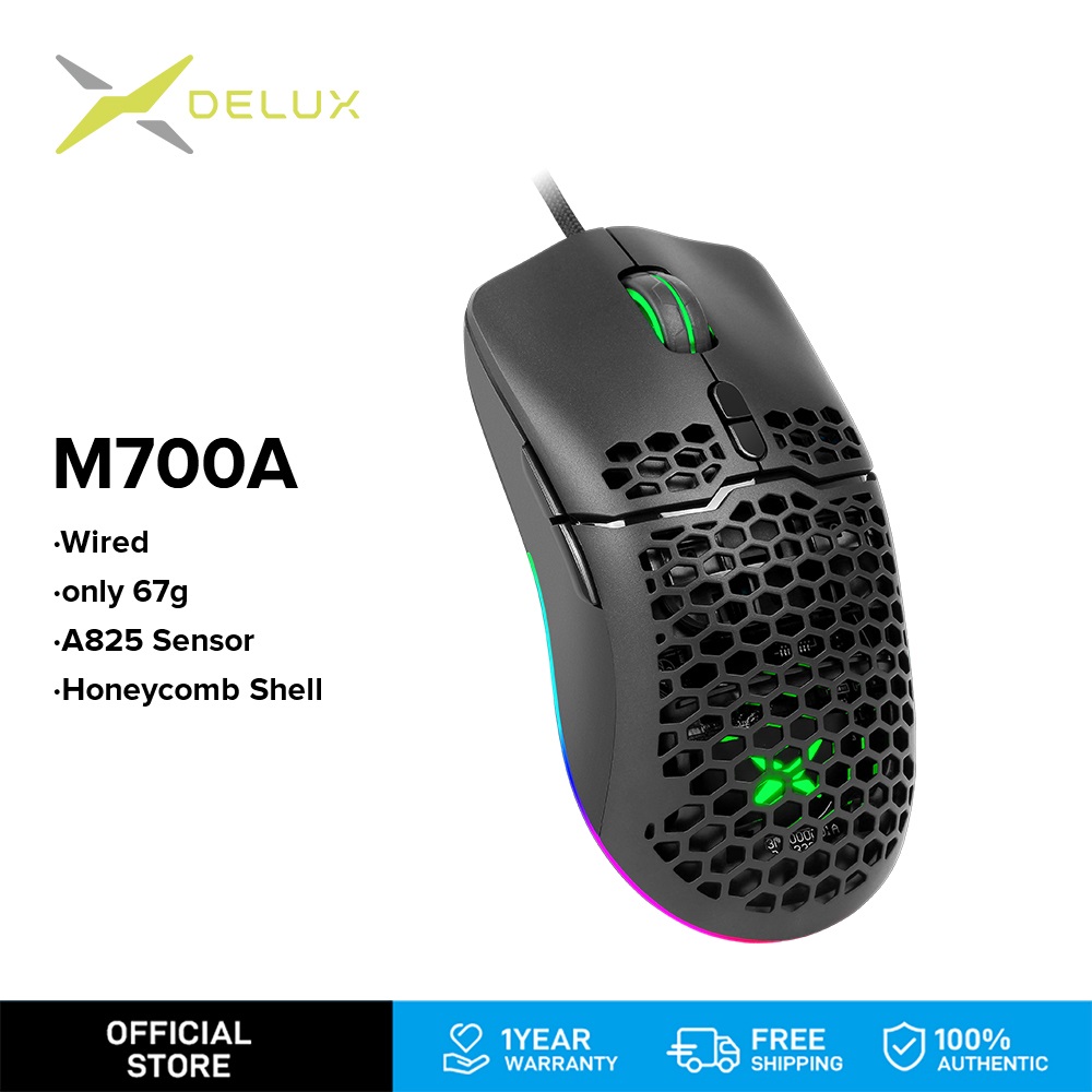 TOP★Delux  M700 A825 Chuột Chơi Game RGB 67g Chuột Công Thái Học 927