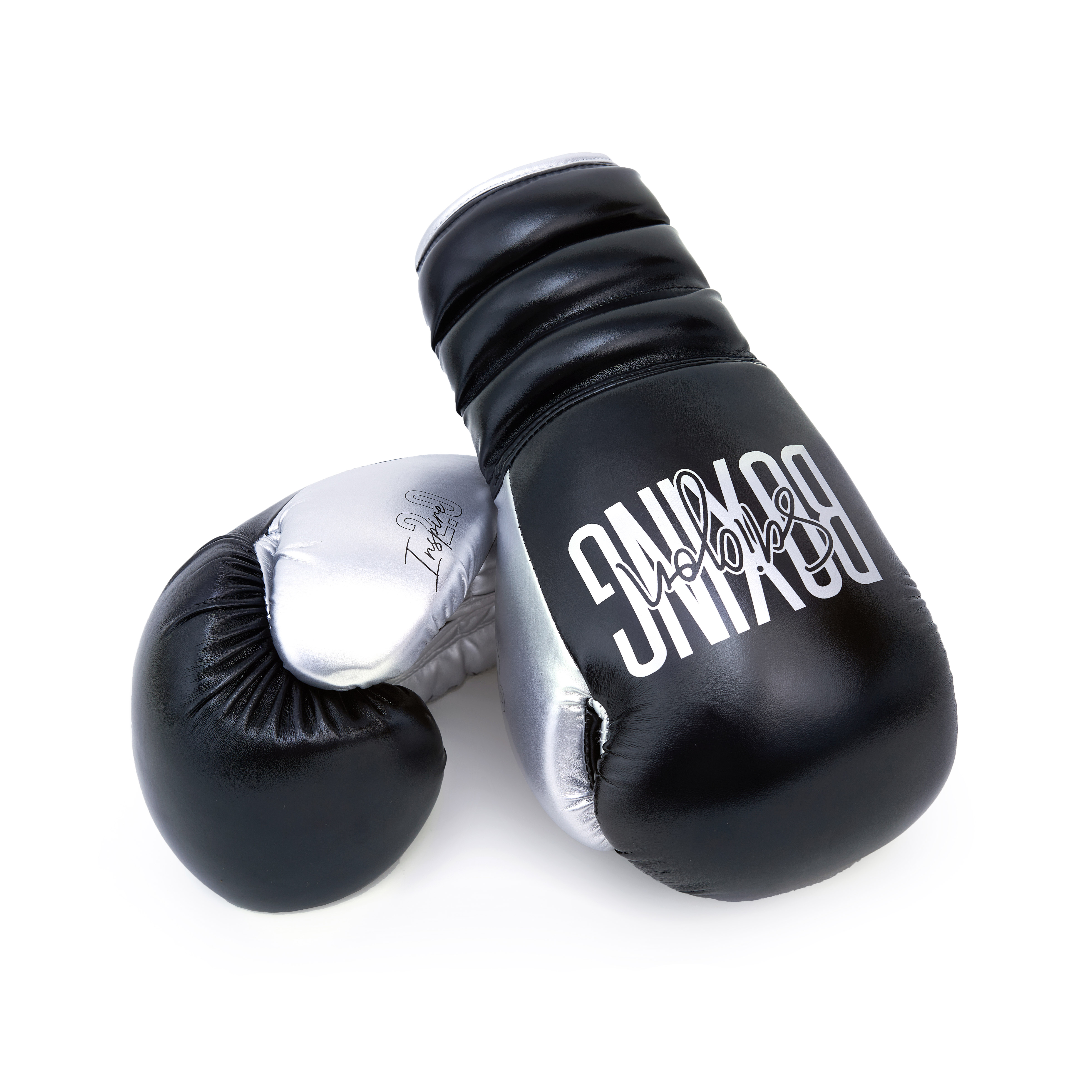 Găng Tay Boxing Saigon Inspire 2.0 - Silver/Black ( Kèm túi đựng găng )