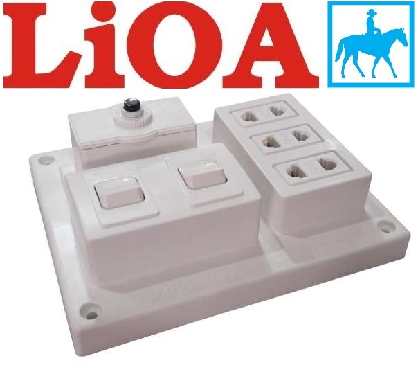 Bảng điện nổi 15a 3 ổ cắm 3 công tắc lioa cb15a3c