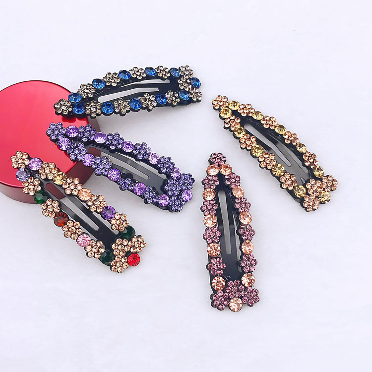 Kẹp bấm tóc mái đính đá nhân tạo nhiều màu