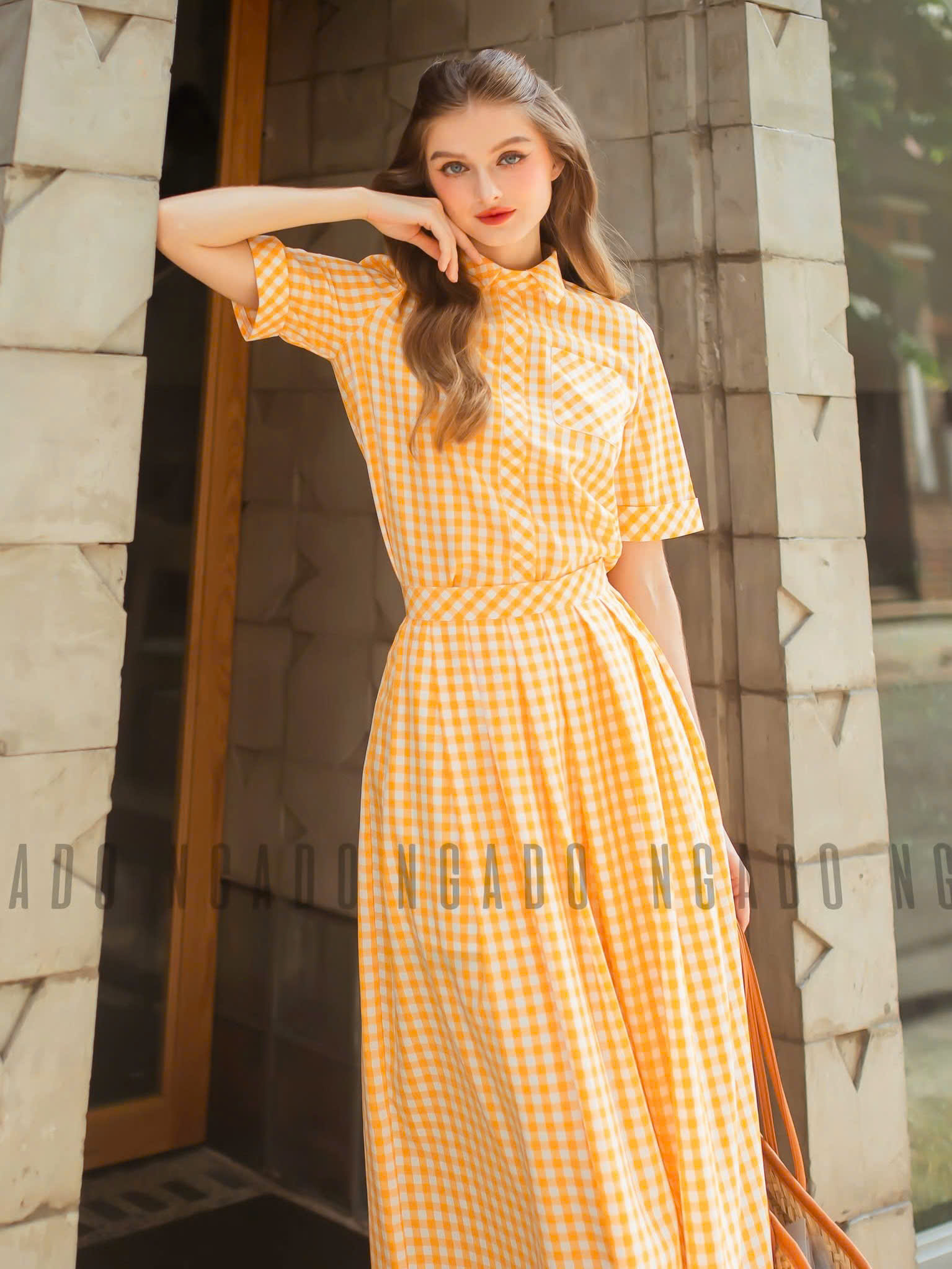[30.10 - Nhập FALAZLIVE02 giảm 200K] Set sơ mi caro vàng NGADO