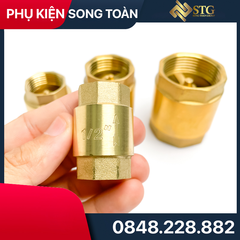 1-Way Valve & Spring Flow Stop Valve - Brass - Standard Threaded